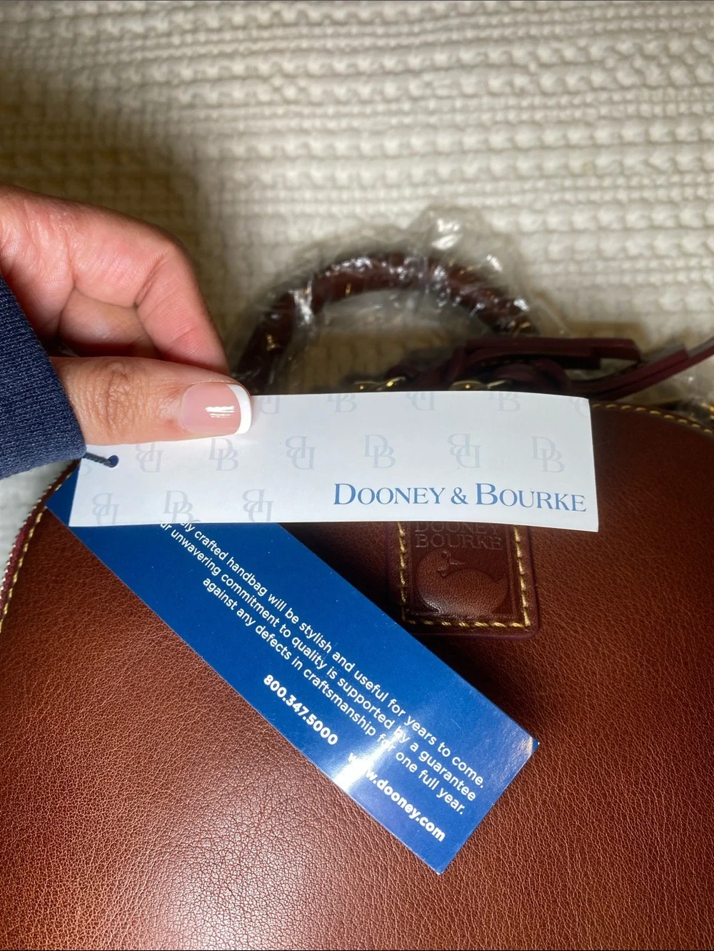 NWT Dooney & Bourke Chestnut Brown Leather small Zip Pod Backpack 🐻 - Picture 12 of 14